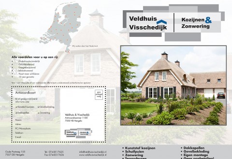 Veldhuis Reclame folder voor zonwering en kozijnen